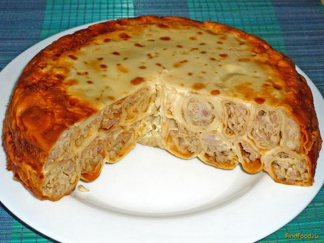 Блинный пирог с мясом рецепт с фото 20-го шага 