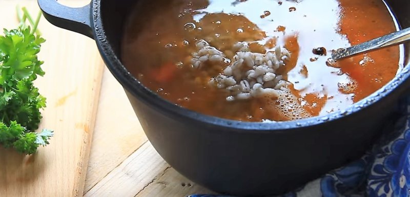 суп с перловкой готов
