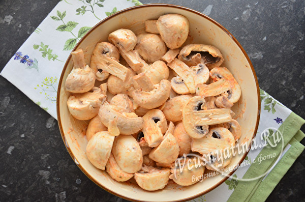 Шашлык из шампиньонов на мангале + 6 вкусных рецептов маринада для грибов