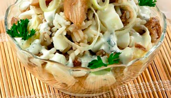 Салат с грибами шампиньонами и печенью – 5 классных рецептов