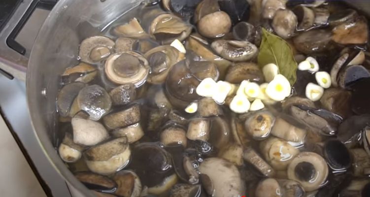 Хрустящие белые грибы с маринадом на 1 литр воды