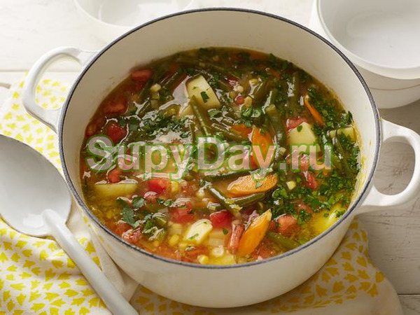 Овощной постный суп без картофеля