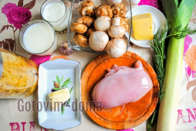 Паста с курицей и грибами в сливочном соусе - 5 рецептов с фото пошагово