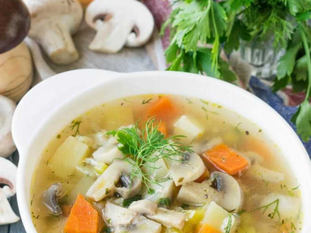Рецепт приготовления восхитительного грибного супа из свежих шампиньонов