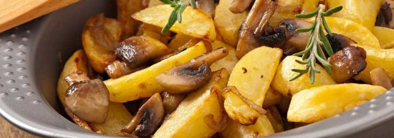 Вареная картошка с грибами