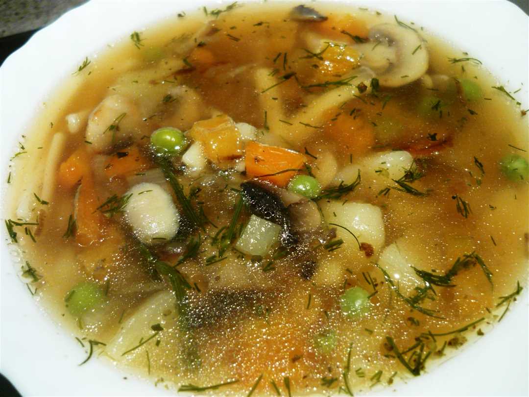 Крем суп из замороженных шампиньонов: нежность и аромат
