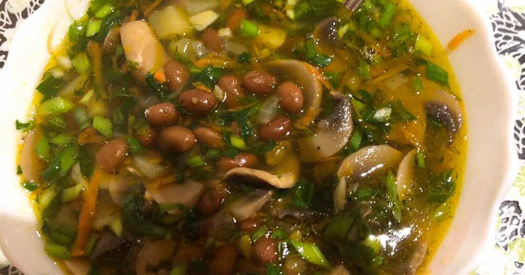 Рецепт супа с фасолевым кремом и грибами